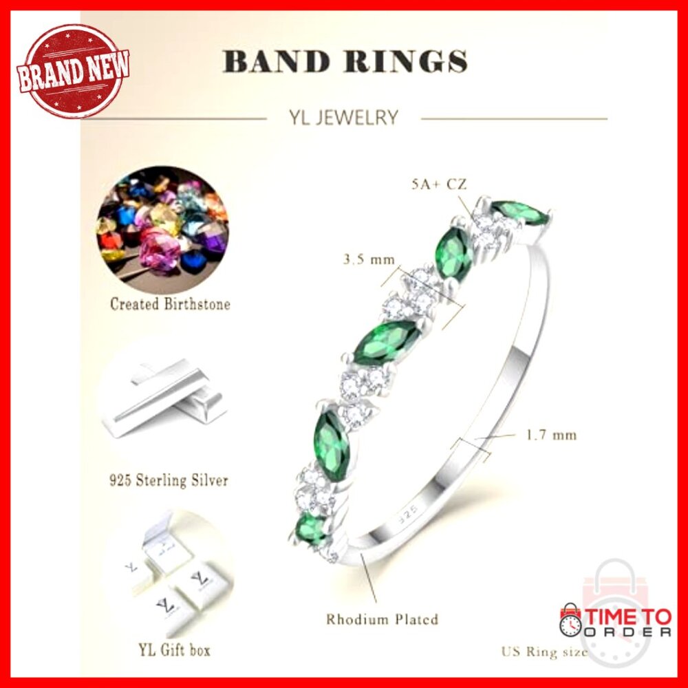 Sterling Silver Stackable Birthstone Ring, Size 7… - image 6